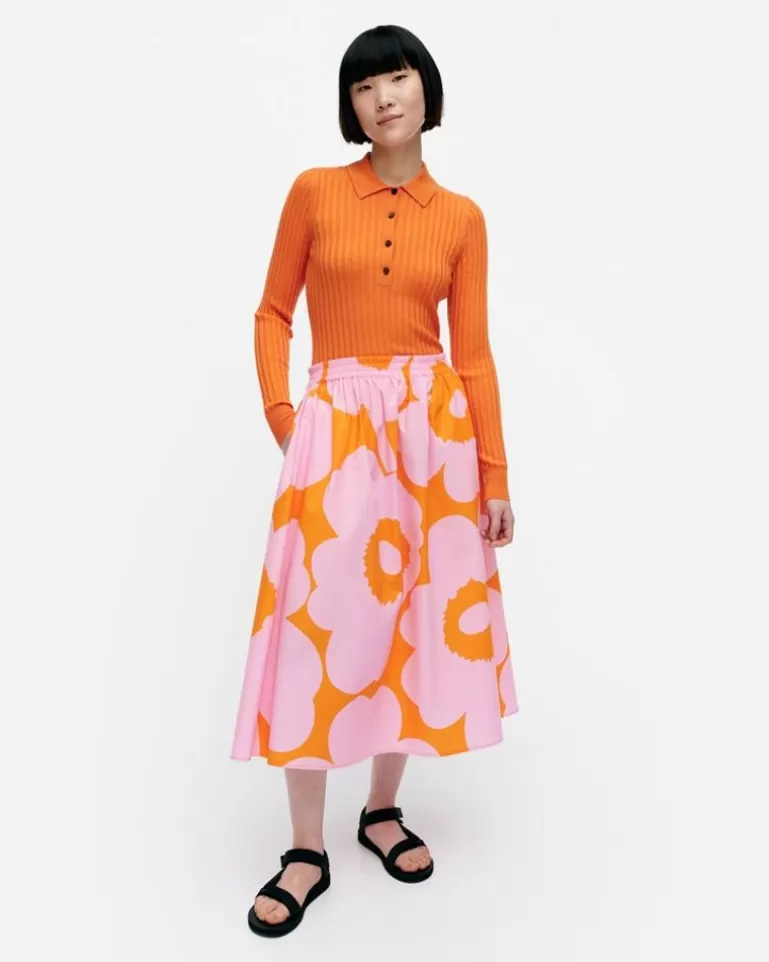 Shop Garrel Unikko Cotton Poplin Skirt Woman Skirts
