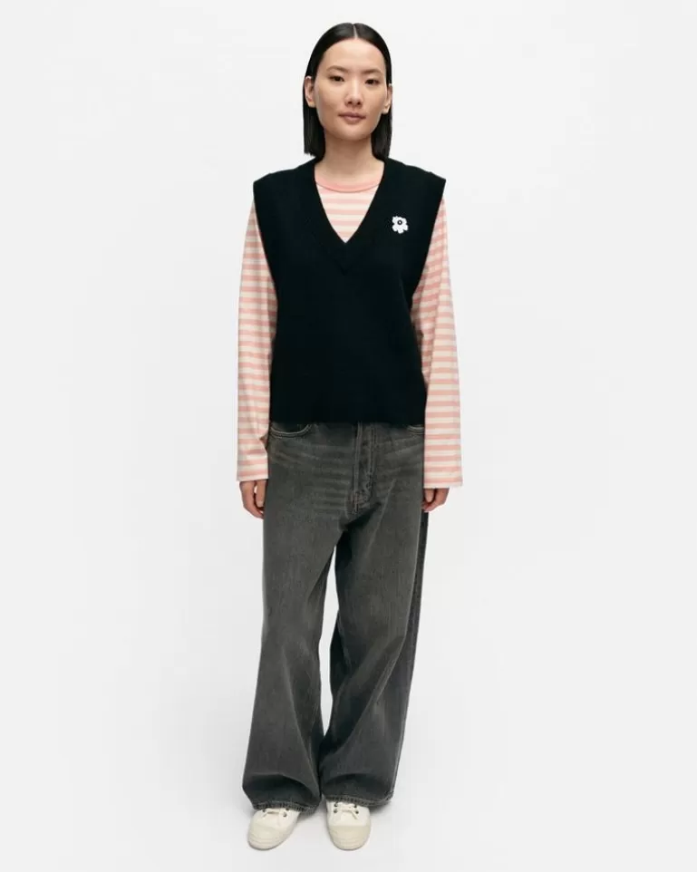Shop Kioski Eir Unikko Placement Wool Vest Woman Tops & Tunics