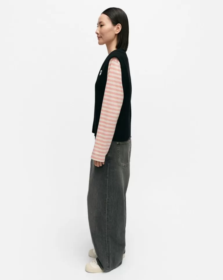 Shop Kioski Eir Unikko Placement Wool Vest Woman Tops & Tunics