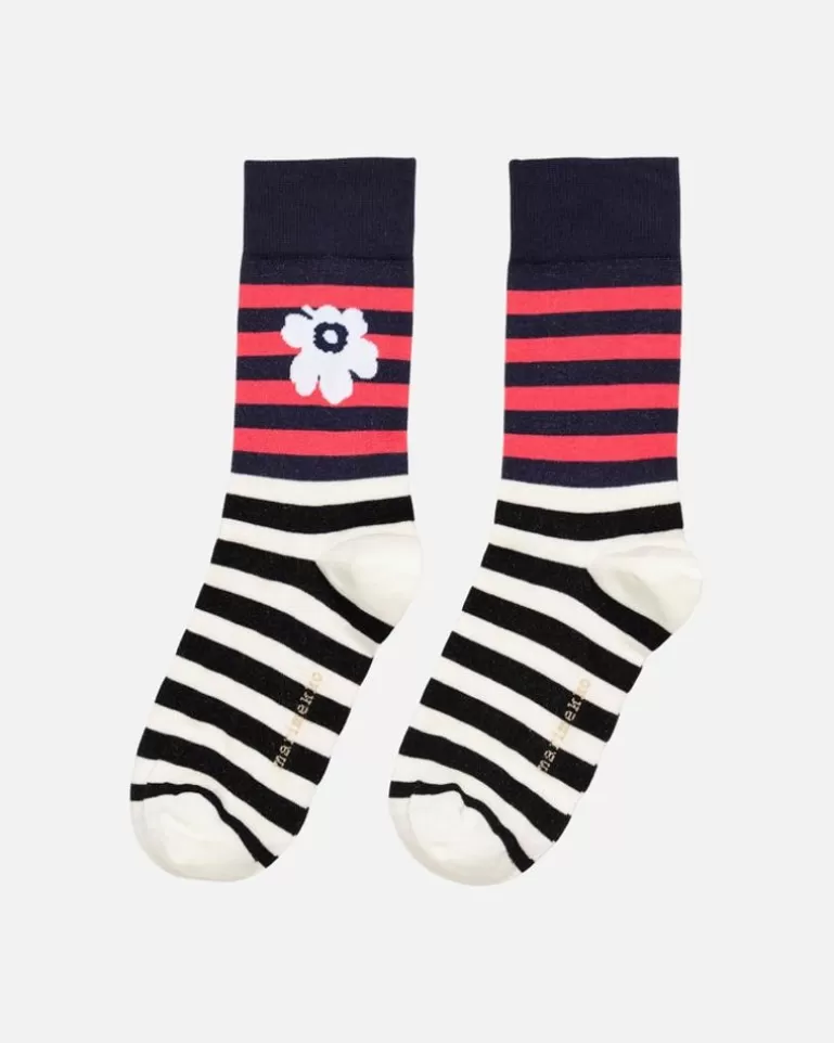 Clearance Kioski Kasvaa Tasaraita Unikko Socks Woman Socks