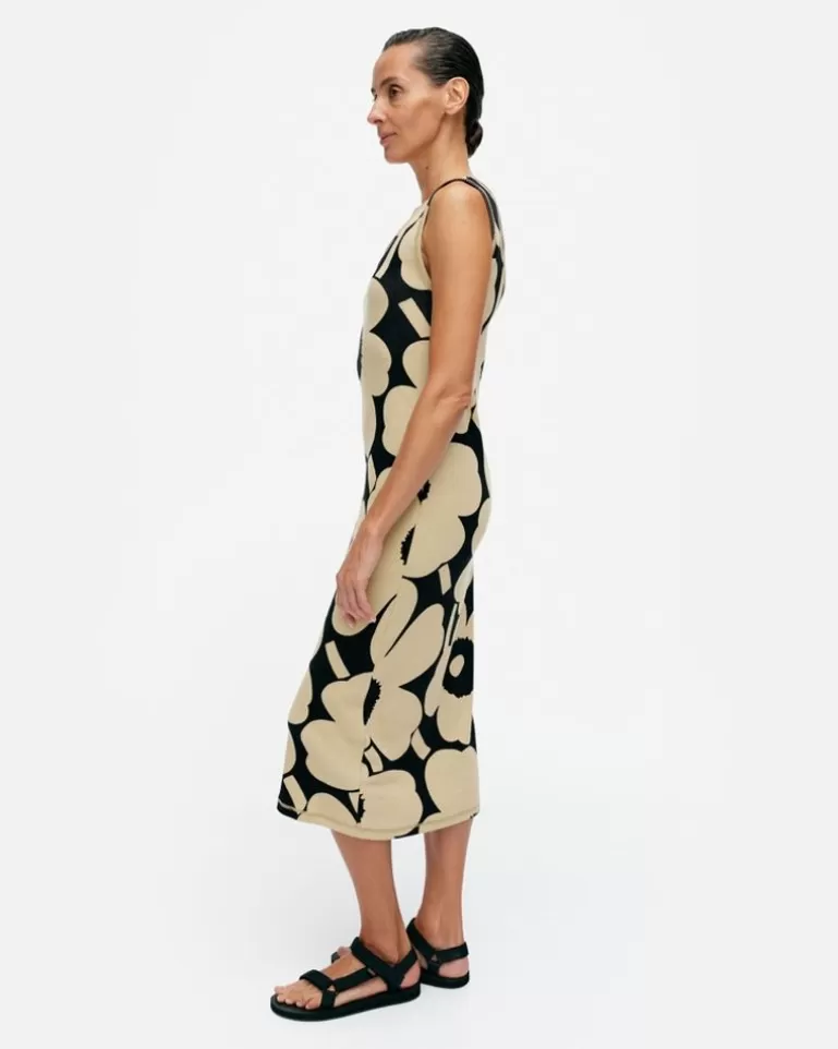 Fashion Simpukka Unikko Rib Dress Woman Printed Fabrics